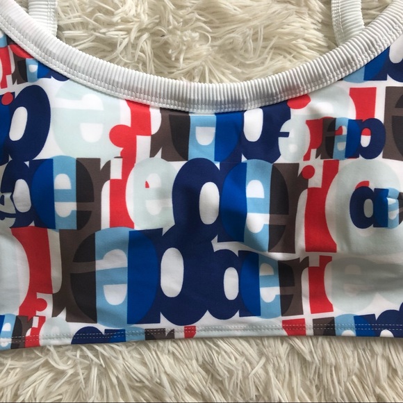 Aerie Swim Logo Print Scoop Top NWOT - Picture 3 of 7